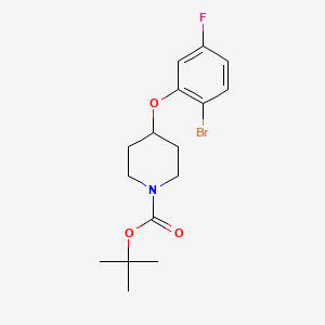 molecular formula C16H21BrFNO3 B8696419 Tert-butyl 4-(2-bromo-5-fluorophenoxy)piperidine-1-carboxylate 