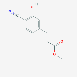 molecular formula C12H13NO3 B8696761 Ethyl 3-(4-cyano-3-hydroxyphenyl)propanoate 