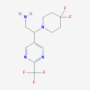 molecular formula C12H15F5N4 B8696828 beta-(4,4-Difluoro-1-piperidinyl)-2-(trifluoromethyl)-5-pyrimidineethanamine 