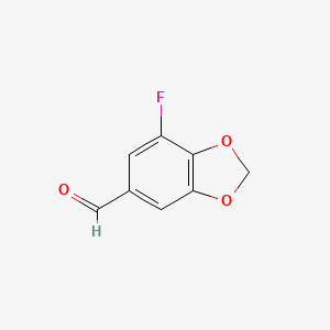 molecular formula C8H5FO3 B8696869 7-Fluorobenzo[d][1,3]dioxole-5-carbaldehyde 