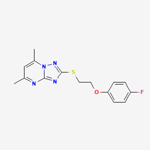 molecular formula C15H15FN4OS B8696912 2-{[2-(4-Fluorophenoxy)ethyl]sulfanyl}-5,7-dimethyl-[1,2,4]triazolo[1,5-a]pyrimidine 