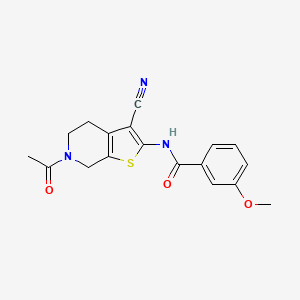 N-(6-acetyl-3-cyano-5,7-dihydro-4H-thieno[2,3-c]pyridin-2-yl)-3-methoxybenzamide