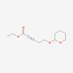 molecular formula C12H18O4 B8697226 ethyl 5-(oxan-2-yloxy)pent-2-ynoate 