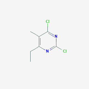molecular formula C7H8Cl2N2 B8697321 2,4-Dichloro-6-ethyl-5-methylpyrimidine 