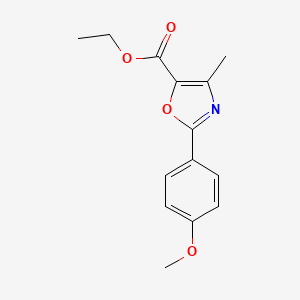molecular formula C14H15NO4 B8697380 ethyl 2-(4-methoxyphenyl)-4-methyl-1,3-oxazole-5-carboxylate 
