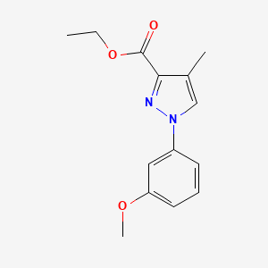 molecular formula C14H16N2O3 B8697390 ethyl 1-(3-methoxyphenyl)-4-methyl-1H-pyrazole-3-carboxylate 