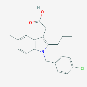 molecular formula C21H22ClNO2 B086975 2-[1-[(4-Chlorophenyl)methyl]-5-methyl-2-propylindol-3-yl]acetic acid CAS No. 147-18-2