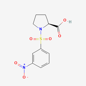 molecular formula C11H12N2O6S B8697562 Proline, 1-[(3-nitrophenyl)sulfonyl]- 