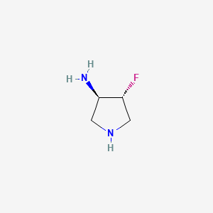 molecular formula C4H9FN2 B8697566 trans-4-Fluoropyrrolidin-3-amine;dihydrochloride 