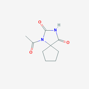molecular formula C9H12N2O3 B086977 1,3-Diazaspiro(4.4)nonane-2,4-dione, 1-acetyl- CAS No. 1012-35-7