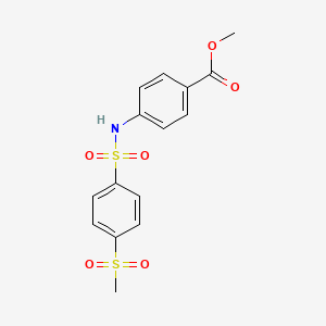 molecular formula C15H15NO6S2 B8697719 Methyl 4-{[4-(methanesulfonyl)benzene-1-sulfonyl]amino}benzoate CAS No. 919113-92-1