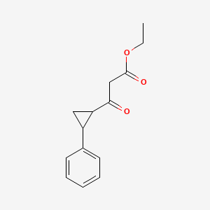 molecular formula C14H16O3 B8697797 Ethyl 3-oxo-3-((1R,2R)-2-phenylcyclopropyl)propanoate 