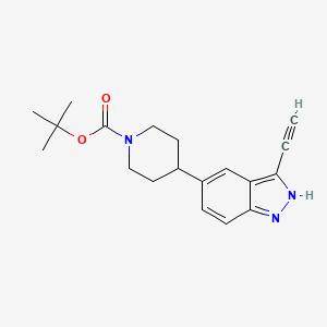 molecular formula C19H23N3O2 B8697888 tert-butyl 4-(3-ethynyl-1H-indazol-5-yl)piperidine-1-carboxylate 