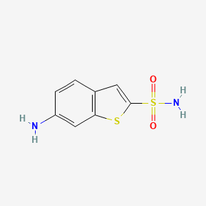 molecular formula C8H8N2O2S2 B8697904 6-amino-1-benzothiophene-2-sulfonamide 