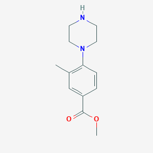 molecular formula C13H18N2O2 B8698070 Benzoic acid, 3-methyl-4-(1-piperazinyl)-, methyl ester 