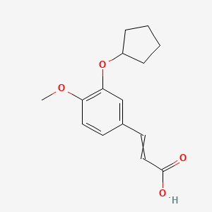 molecular formula C15H18O4 B8698166 (E)-3-(3-cyclopentyloxy-4-methoxyphenyl)prop-2-enoic acid 
