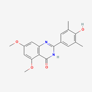 molecular formula C18H18N2O4 B8698260 2-(4-hydroxy-3,5-dimethylphenyl)-5,7-dimethoxyquinazolin-4(3H)-one 