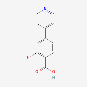 molecular formula C12H8FNO2 B8698277 2-Fluoro-4-(pyridin-4-yl)benzoic acid 
