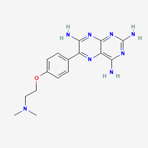 molecular formula C16H20N8O B8698317 Pteridine-2,4,7-triamine, 6-(4-(2-(dimethylamino)ethoxy)phenyl)- CAS No. 73864-66-1