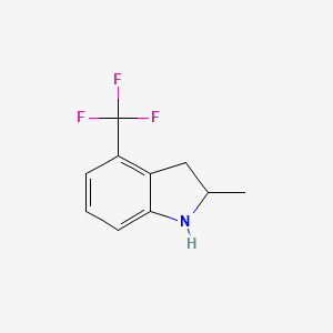 molecular formula C10H10F3N B8698322 2-Methyl-4-(trifluoromethyl)indoline 