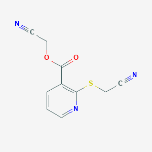 molecular formula C10H7N3O2S B8698525 Cyanomethyl 2-(cyanomethylthio)nicotinate 