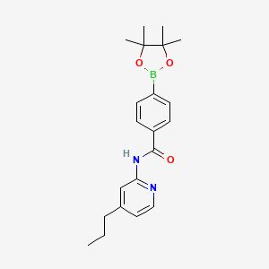 molecular formula C21H27BN2O3 B8698585 N-(4-propylpyridin-2-yl)-4-(4,4,5,5-tetramethyl-1,3,2-dioxaborolan-2-yl)benzamide 