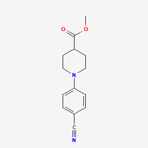 molecular formula C14H16N2O2 B8698667 Methyl 1-(4-cyanophenyl)piperidine-4-carboxylate 