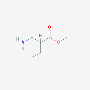 molecular formula C6H13NO2 B8698675 Methyl 2-(aminomethyl)butanoate 