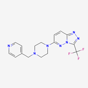 molecular formula C16H16F3N7 B8698817 6-[4-(Pyridin-4-ylmethyl)piperazin-1-yl]-3-(trifluoromethyl)-[1,2,4]triazolo[4,3-b]pyridazine 