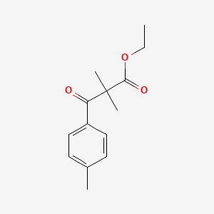 molecular formula C14H18O3 B8698861 Ethyl 2,2-dimethyl-3-oxo-3-(p-tolyl)propanoate 