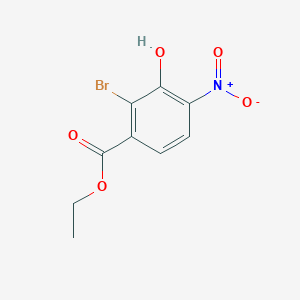 molecular formula C9H8BrNO5 B8699055 Ethyl 2-bromo-3-hydroxy-4-nitrobenzoate 
