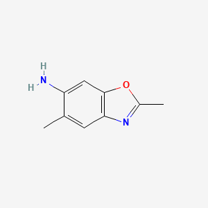 molecular formula C9H10N2O B8699255 2,5-dimethylbenzo[d]oxazol-6-amine CAS No. 88172-90-1