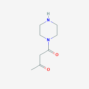 molecular formula C8H14N2O2 B8699325 1-(Piperazin-1-yl)butane-1,3-dione 
