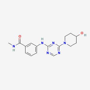3-(4-(4-hydroxypiperidin-1-yl)-1,3,5-triazin-2-ylamino)-N-methylbenzamide