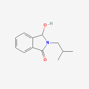 molecular formula C12H15NO2 B8699447 3-Hydroxy-2-(2-methylpropyl)-2,3-dihydro-1H-isoindol-1-one CAS No. 132477-69-1