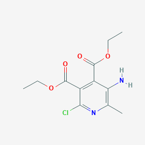 molecular formula C12H15ClN2O4 B8699559 Diethyl 5-amino-2-chloro-6-methylpyridine-3,4-dicarboxylate CAS No. 143323-63-1