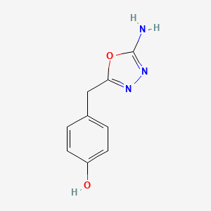molecular formula C9H9N3O2 B8699648 4-[(5-Amino-1,3,4-oxadiazol-2-yl)methyl]phenol CAS No. 828911-24-6