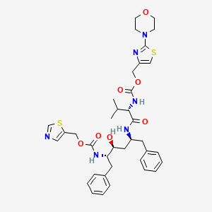 thiazol-5-ylmethyl N-[(1S,2S,4S)-1-benzyl-2-hydroxy-4-[[(2S)-3-methyl-2-[(2-morpholinothiazol-4-yl)methoxycarbonylamino]butanoyl]amino]-5-phenyl-pentyl]carbamate