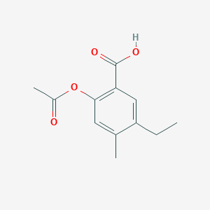 molecular formula C12H14O4 B8699742 Benzoic acid, 2-(acetyloxy)-5-ethyl-4-methyl- CAS No. 58138-49-1