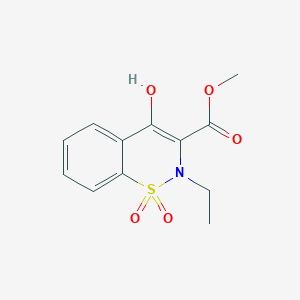 molecular formula C12H13NO5S B8699766 methyl 2-ethyl-4-hydroxy-2H-1,2-benzothiazine-3-carboxylate 1,1-dioxide 