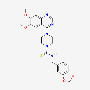N-(1,3-benzodioxol-5-ylmethyl)-4-(6,7-dimethoxyquinazolin-4-yl)piperazine-1-carbothioamide