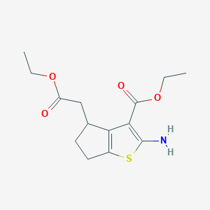ethyl 2-amino-4-(2-ethoxy-2-oxoethyl)-5,6-dihydro-4H-cyclopenta[b]thiophene-3-carboxylate
