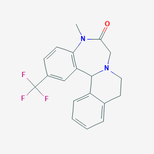 molecular formula C19H17F3N2O B087000 5-Methyl-2-(trifluoromethyl)-7,9,10,14b-tetrahydroisoquinolino[2,1-d][1,4]benzodiazepin-6-one CAS No. 10243-44-4