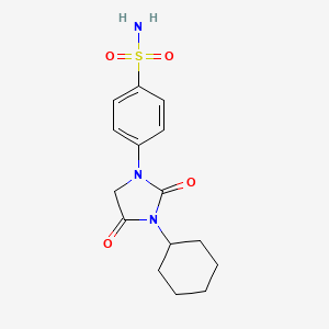 molecular formula C15H19N3O4S B8700009 Benzenesulfonamide, 4-(3-cyclohexyl-2,4-dioxo-1-imidazolidinyl)- CAS No. 65513-56-6