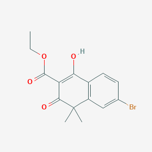 molecular formula C15H15BrO4 B8700065 Ethyl 7-bromo-4-hydroxy-1,1-dimethyl-2-oxo-naphthalene-3-carboxylate 