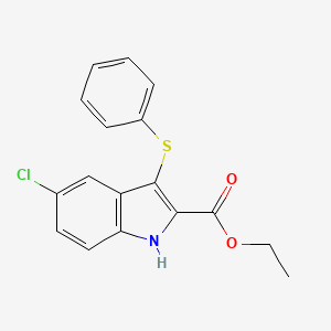 molecular formula C17H14ClNO2S B8700148 ethyl 5-chloro-3-(phenylthio)-1H-indole-2-carboxylate CAS No. 118427-37-5