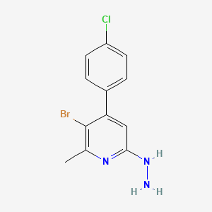 3-Bromo-4-(4-chlorophenyl)-6-hydrazinyl-2-methylpyridine