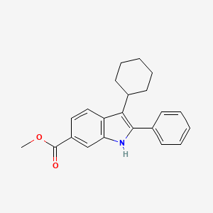 molecular formula C22H23NO2 B8700245 Methyl 3-cyclohexyl-2-phenyl-1H-indole-6-carboxylate CAS No. 494799-14-3