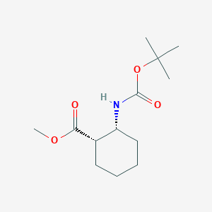 molecular formula C13H23NO4 B8700404 Cyclohexanecarboxylic acid, 2-[[(1,1-dimethylethoxy)carbonyl]amino]-, methyl ester, (1s,2r)- 