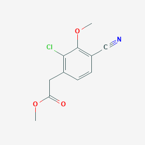 molecular formula C11H10ClNO3 B8700477 Methyl (2-chloro-4-cyano-3-methoxyphenyl)acetate 